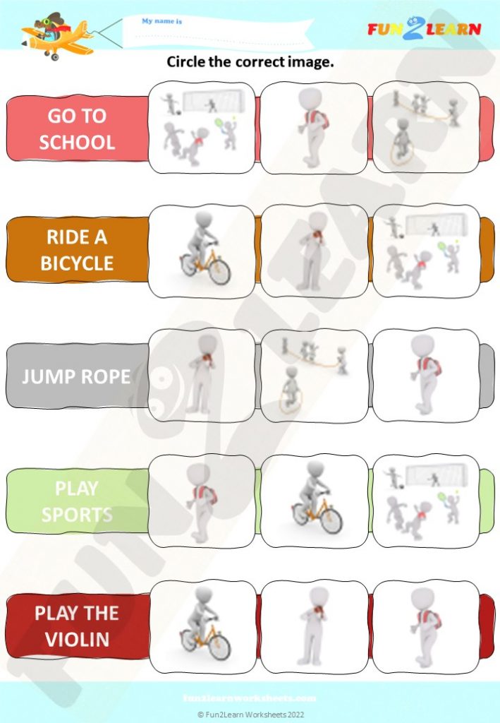 free hobby song worksheet