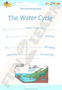 water cycle song free worksheet