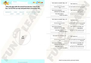 the sun free worksheet