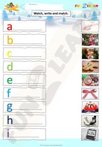 free Christmas alphabet worksheet