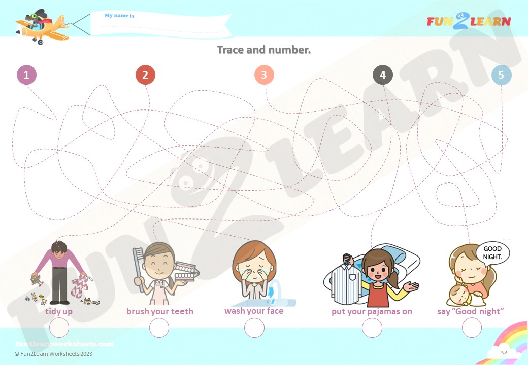 Steve and Maggie Bedtime Routine Story | free Worksheet - Fun2Learn