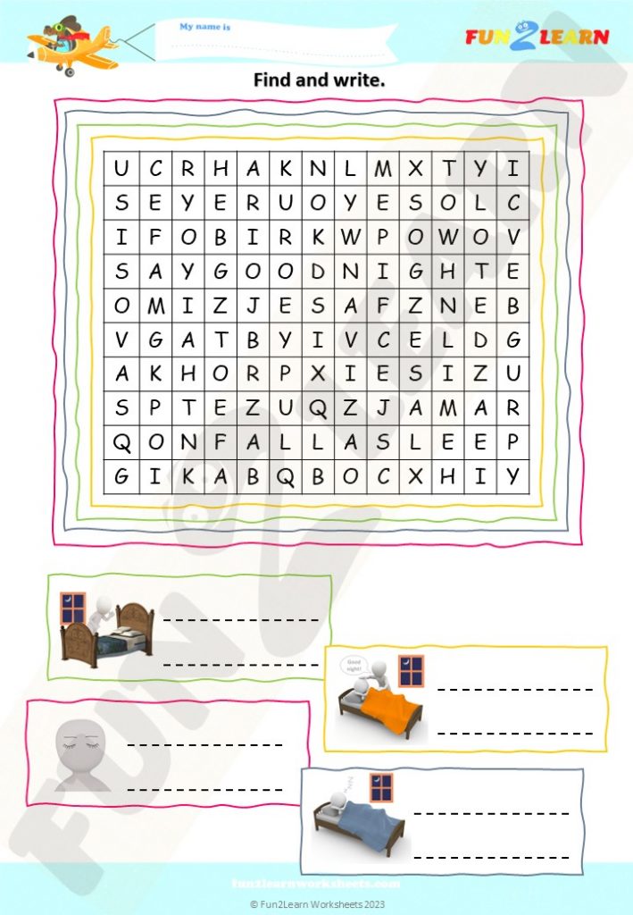 if you're sleepy and you know it free worksheet