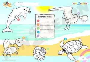 sea animals free worksheet cocomelon
