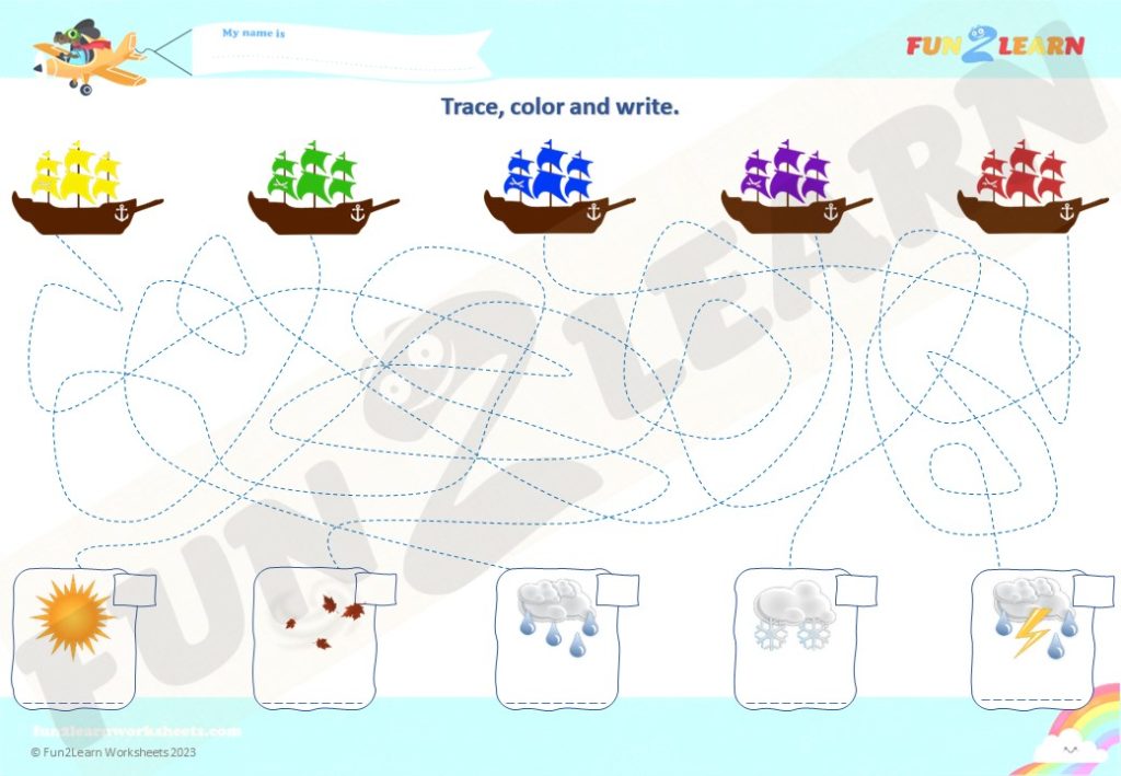 over deep bue sea free worksheet