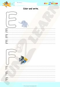 alphabet worksheet e f