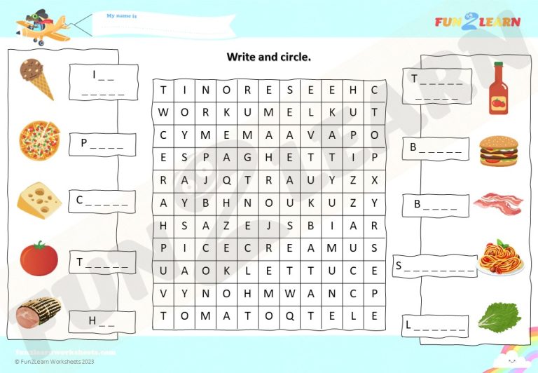 Steve and Maggie | Ice Cream Pizza | Word Search Worksheet - Fun2Learn