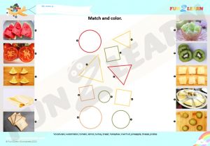 cocomelon shapes in my lunch worksheet