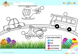 easter worksheet vehicles